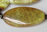 CAG1579 15.5 inches 20*40mm twisted oval fire crackle agate beads