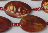 CAG1589 15.5 inches 20*30mm twisted oval fire crackle agate beads