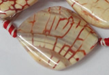 CAG1593 15.5 inches 30*38mm twisted marquise fire crackle agate beads