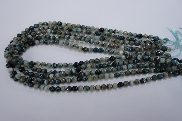 CAG1635 15.5 inches 6mm faceted round blue agate gemstone beads