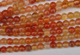 CAG1644 15.5 inches 4mm round red agate gemstone beads