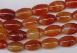 CAG1646 15.5 inches 8*12mm rice red agate gemstone beads