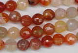 CAG1656 15.5 inches 8mm faceted round red agate gemstone beads