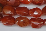 CAG1672 15.5 inches 12*17mm faceted nuggets red agate gemstone beads