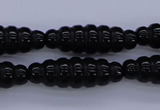 CAG1695 15.5 inches 10*30mm carved rice black agate beads