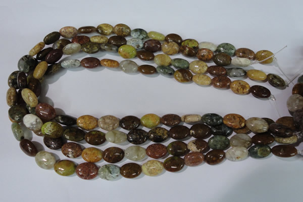 CAG1734 15.5 inches 10*14mm oval rainbow agate beads wholesale