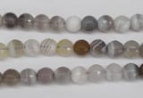 CAG1752 15.5 inches 6mm faceted round Chinese botswana agate beads