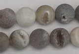 CAG1840 15.5 inches 14mm round matte druzy agate beads whholesale