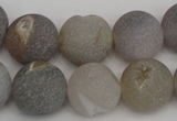 CAG1841 15.5 inches 16mm round matte druzy agate beads whholesale