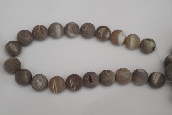 CAG1847 15.5 inches 20mm round matte druzy agate beads whholesale