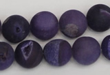 CAG1852 15.5 inches 14mm round matte druzy agate beads whholesale