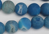 CAG1857 15.5 inches 16mm round matte druzy agate beads whholesale