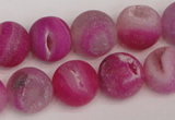 CAG1861 15.5 inches 14mm round matte druzy agate beads whholesale