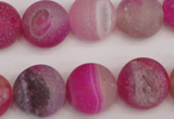 CAG1862 15.5 inches 16mm round matte druzy agate beads whholesale