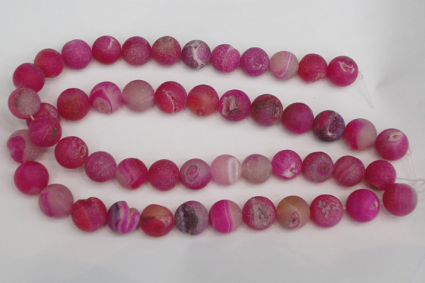 CAG1862 15.5 inches 16mm round matte druzy agate beads whholesale