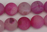 CAG1866 15.5 inches 16mm round matte druzy agate beads whholesale