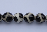 CAG1870 15.5 inches 6mm faceted round tibetan agate beads wholesale