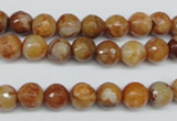 CAG1886 15.5 inches 8mm faceted round lemon crazy lace agate beads