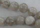 CAG1899 15.5 inches 14mm round grey agate beads wholesale