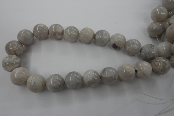 CAG1902 15.5 inches 20mm round grey agate beads wholesale