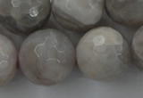 CAG1911 15.5 inches 20mm faceted round grey agate beads wholesale