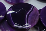 CAG205 15.5 inches 50mm faceted coin purple agate gemstone beads