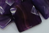 CAG207 15.5 inches 30*30mm faceted square purple agate beads