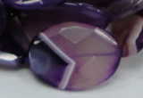 CAG209 15.5 inches 22*30mm faceted oval purple agate gemstone beads