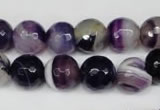 CAG2097 15.5 inches 12mm faceted round purple line agate beads