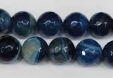 CAG2106 15.5 inches 12mm faceted round blue line agate beads