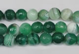 CAG2113 15.5 inches 8mm faceted round green line agate beads