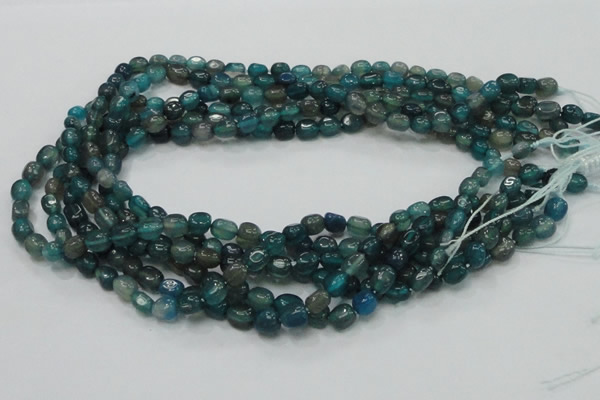 CAG212 15.5 inches 6*8mm freeform blue agate gemstone beads