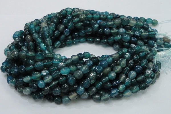 CAG213 15.5 inches 8*10mm freeform blue agate gemstone beads