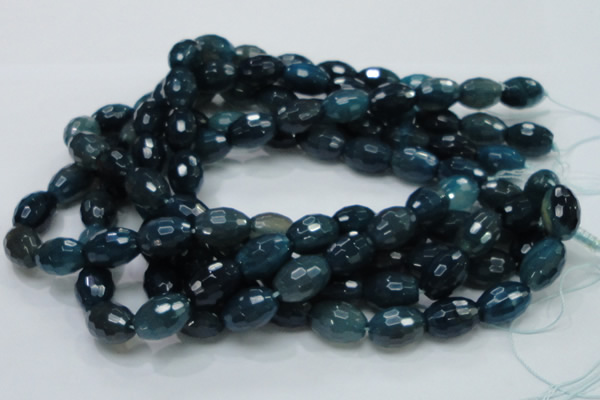 CAG219 15.5 inches 13*18mm faceted rice blue agate gemstone beads