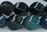 CAG220 15.5 inches 13*18mm twisted blue agate gemstone beads