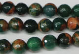 CAG2223 15.5 inches 10mm faceted round fire crackle agate beads