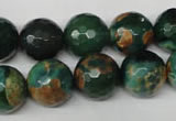 CAG2225 15.5 inches 14mm faceted round fire crackle agate beads