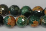 CAG2226 15.5 inches 16mm faceted round fire crackle agate beads