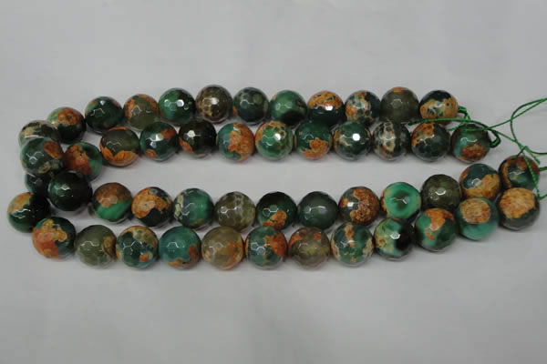 CAG2226 15.5 inches 16mm faceted round fire crackle agate beads