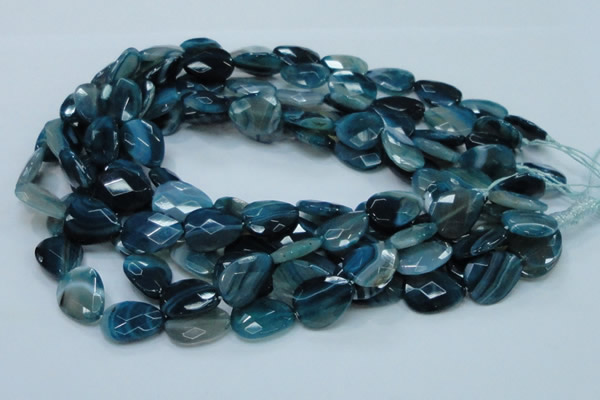 CAG223 15.5 inches 15*20mm faceted briolette blue agate beads