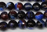 CAG2233 15.5 inches 10mm faceted round fire crackle agate beads