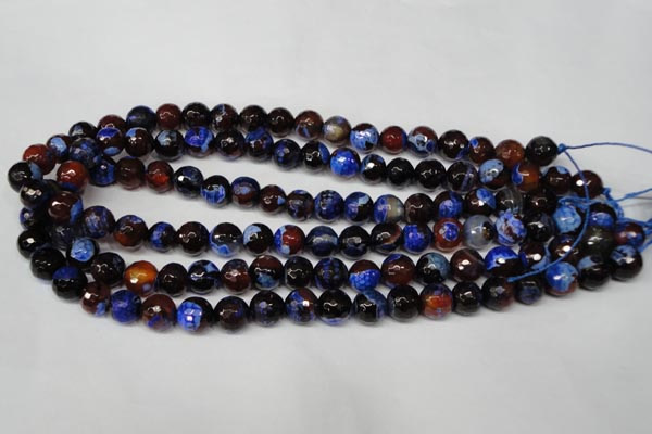 CAG2233 15.5 inches 10mm faceted round fire crackle agate beads