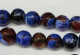 CAG2234 15.5 inches 12mm faceted round fire crackle agate beads