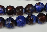 CAG2235 15.5 inches 14mm faceted round fire crackle agate beads