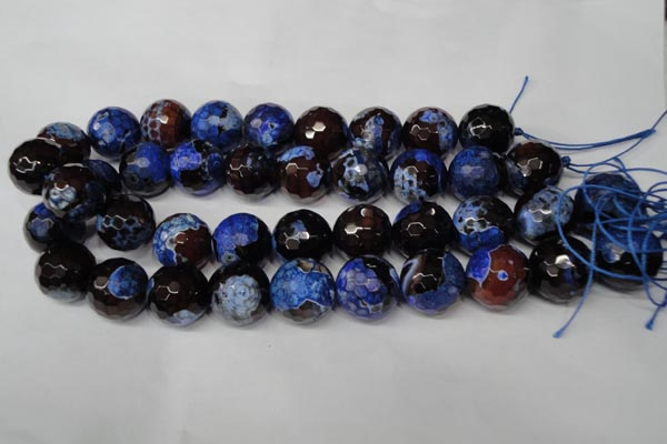 CAG2236 15.5 inches 16mm faceted round fire crackle agate beads