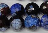 CAG2237 15.5 inches 18mm faceted round fire crackle agate beads