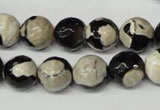 CAG2244 15.5 inches 12mm faceted round fire crackle agate beads