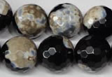 CAG2247 15.5 inches 18mm faceted round fire crackle agate beads