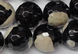 CAG2248 15.5 inches 20mm faceted round fire crackle agate beads