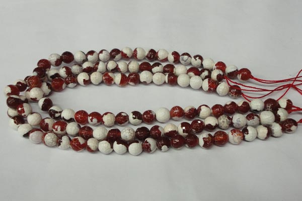 CAG2253 15.5 inches 10mm faceted round fire crackle agate beads